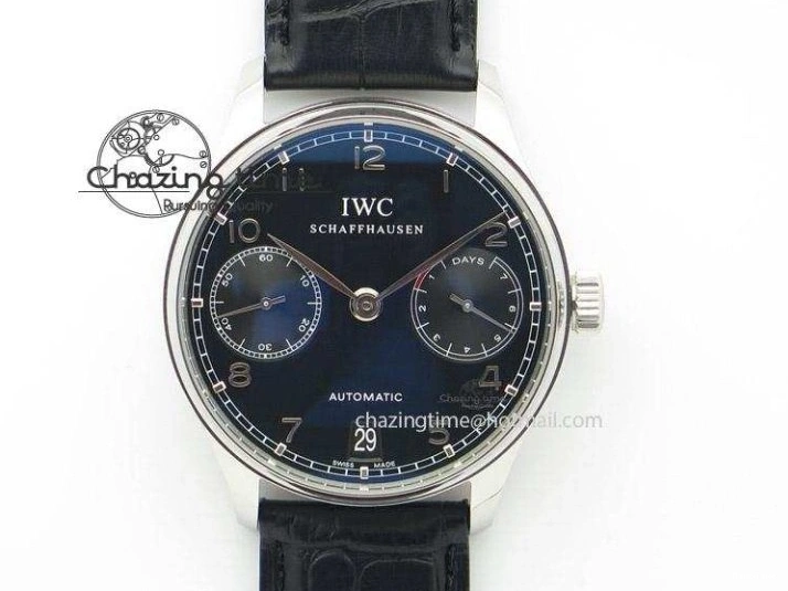 MIROTIME 0505 Portuguese Real PR Real Annual Calendar IW503502 ZF 1:1 Best Edition Black Dial Steel Markers on Black Leather Strap A StreetReady 7134